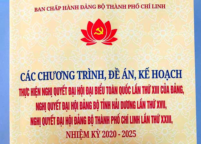 Chí Linh phát hành 600 cuốn sách các chương trình, đề án, kế hoạch thực hiện Nghị quyết Đại hội Đảng các cấp